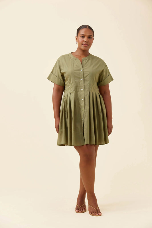 ISLE OF MINE - Rosa Pleat Dress - Sage