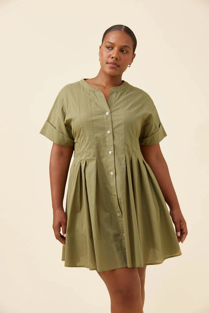 ISLE OF MINE - Rosa Pleat Dress - Sage