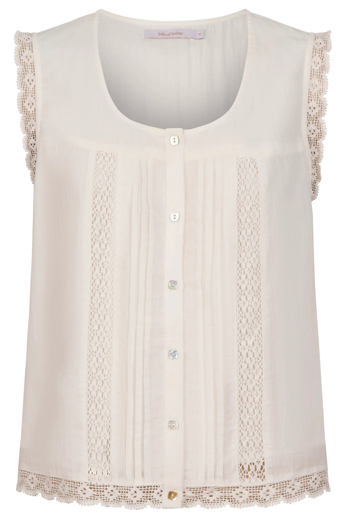 ISLE OF MINE - Frances Button Tank - White