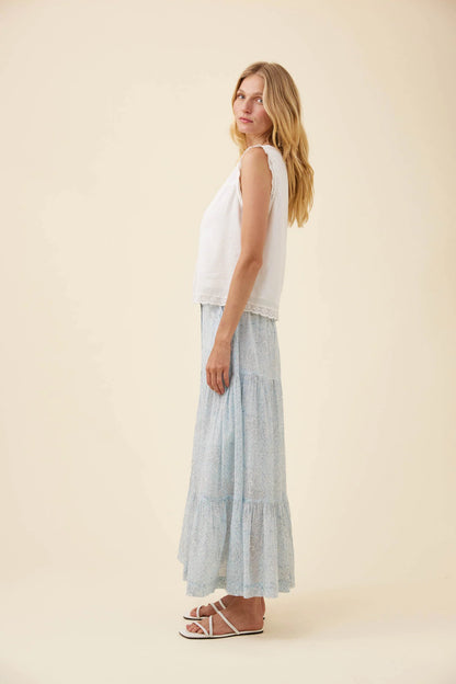 ISLE OF MINE - Frances Button Tank - White