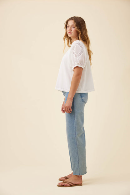 ISLE OF MINE - Frances Button Top - White