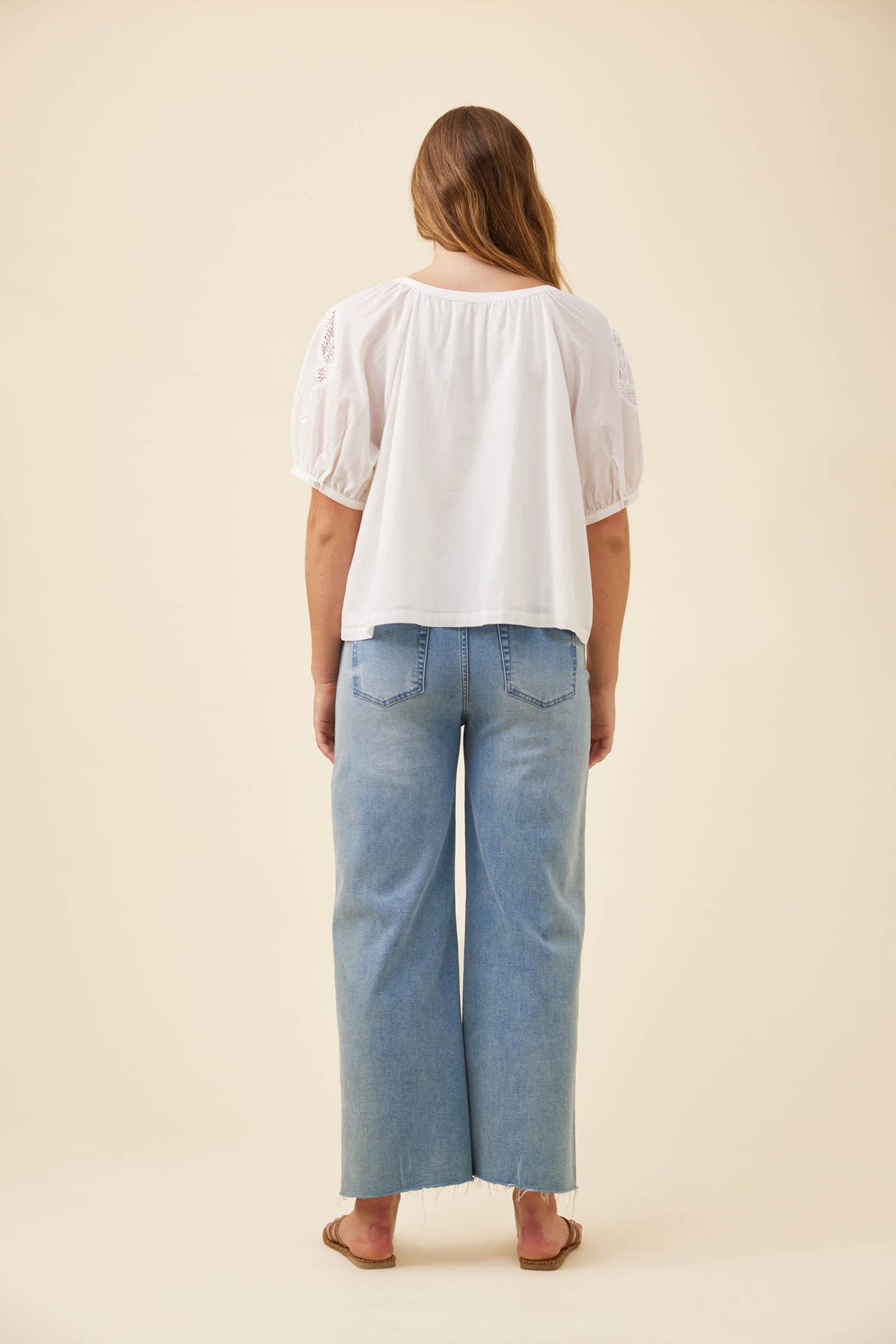 ISLE OF MINE - Frances Button Top - White