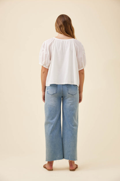 ISLE OF MINE - Frances Button Top - White