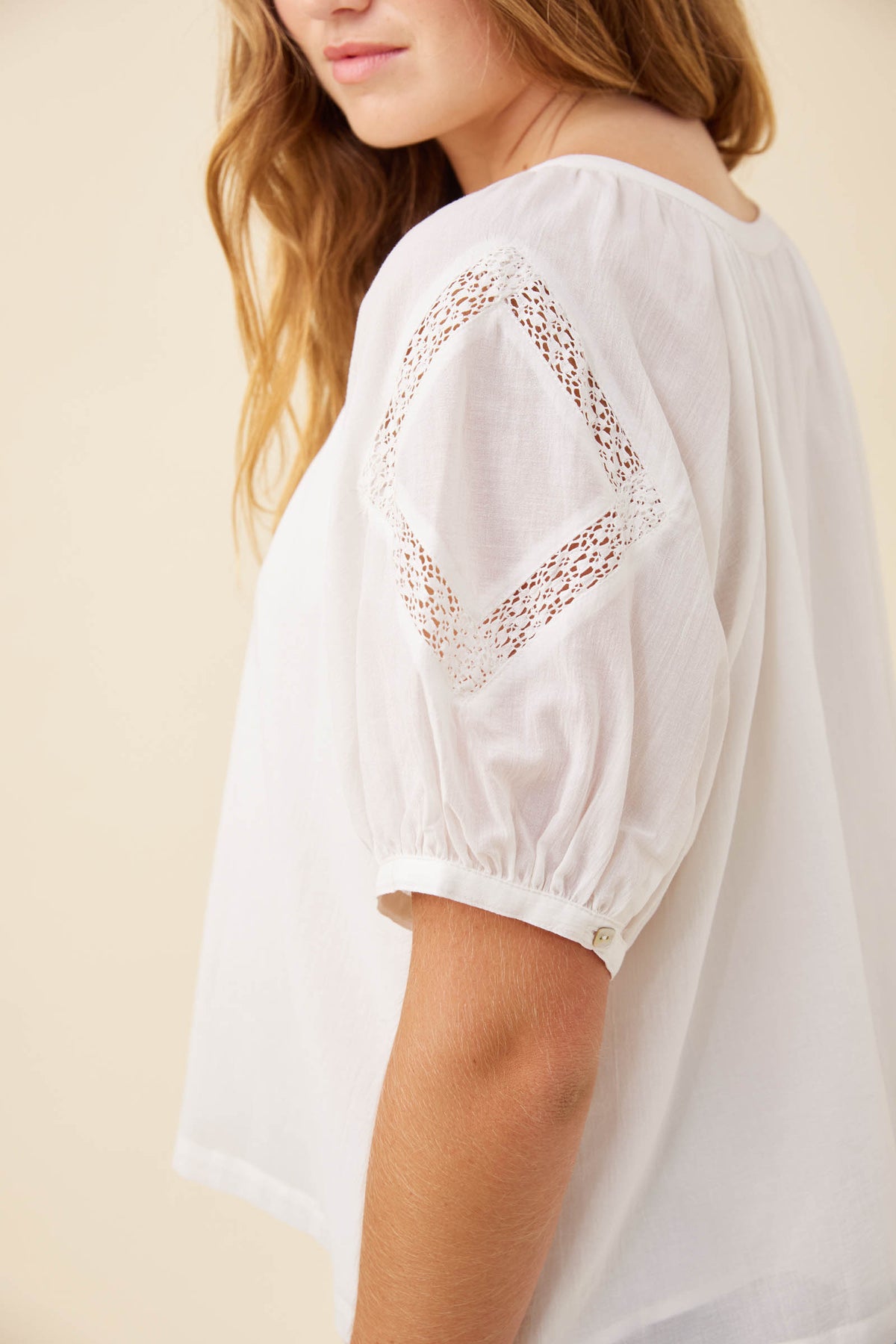 ISLE OF MINE - Frances Button Top - White