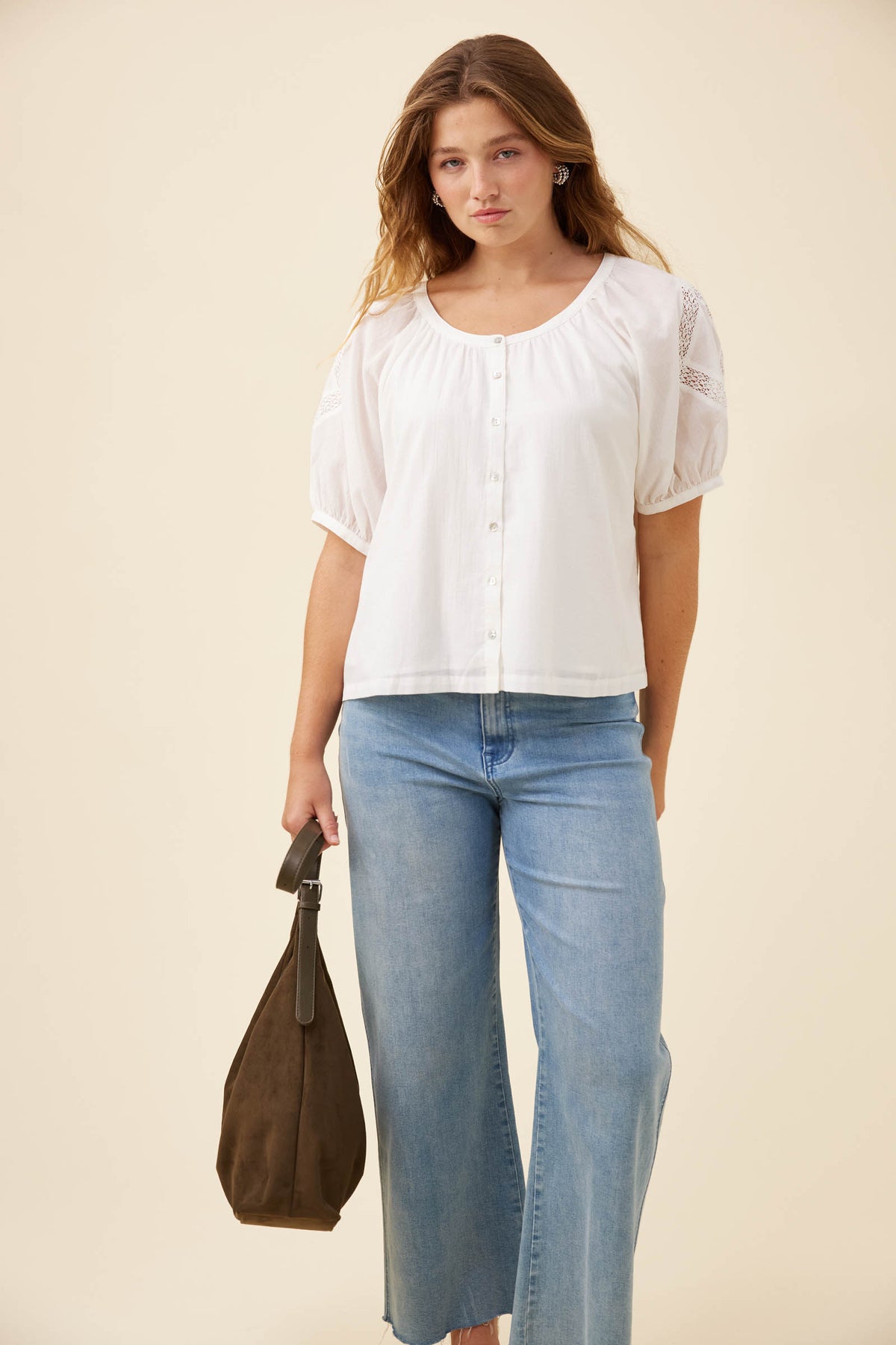 ISLE OF MINE - Frances Button Top - White