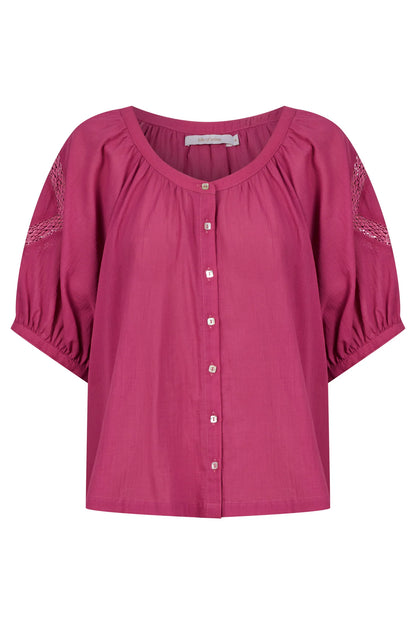 ISLE OF MINE - Frances Button Top - Magenta
