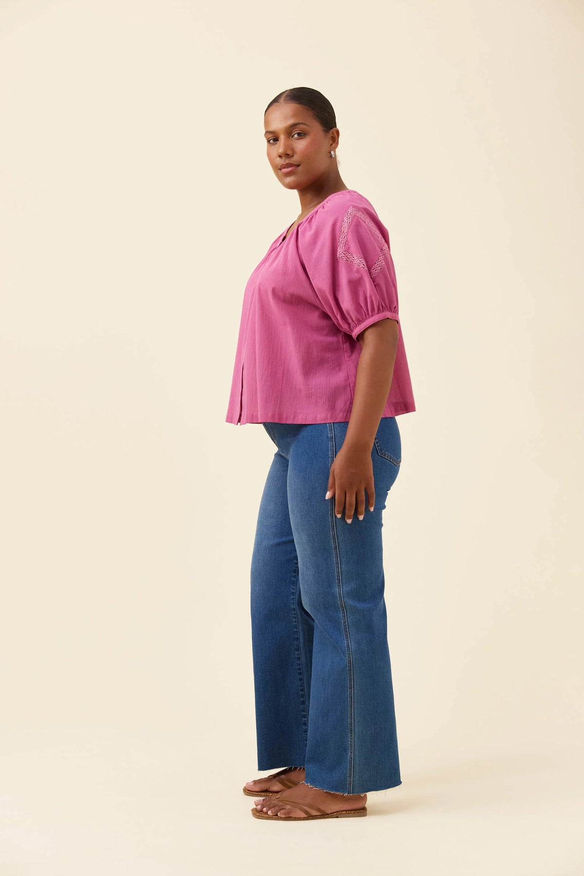ISLE OF MINE - Frances Button Top - Magenta