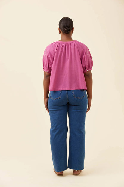 ISLE OF MINE - Frances Button Top - Magenta