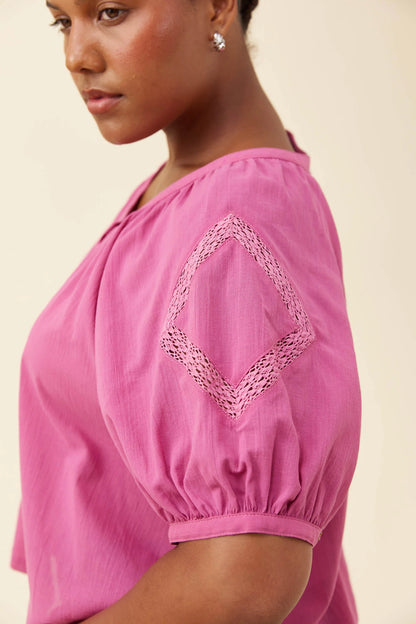 ISLE OF MINE - Frances Button Top - Magenta