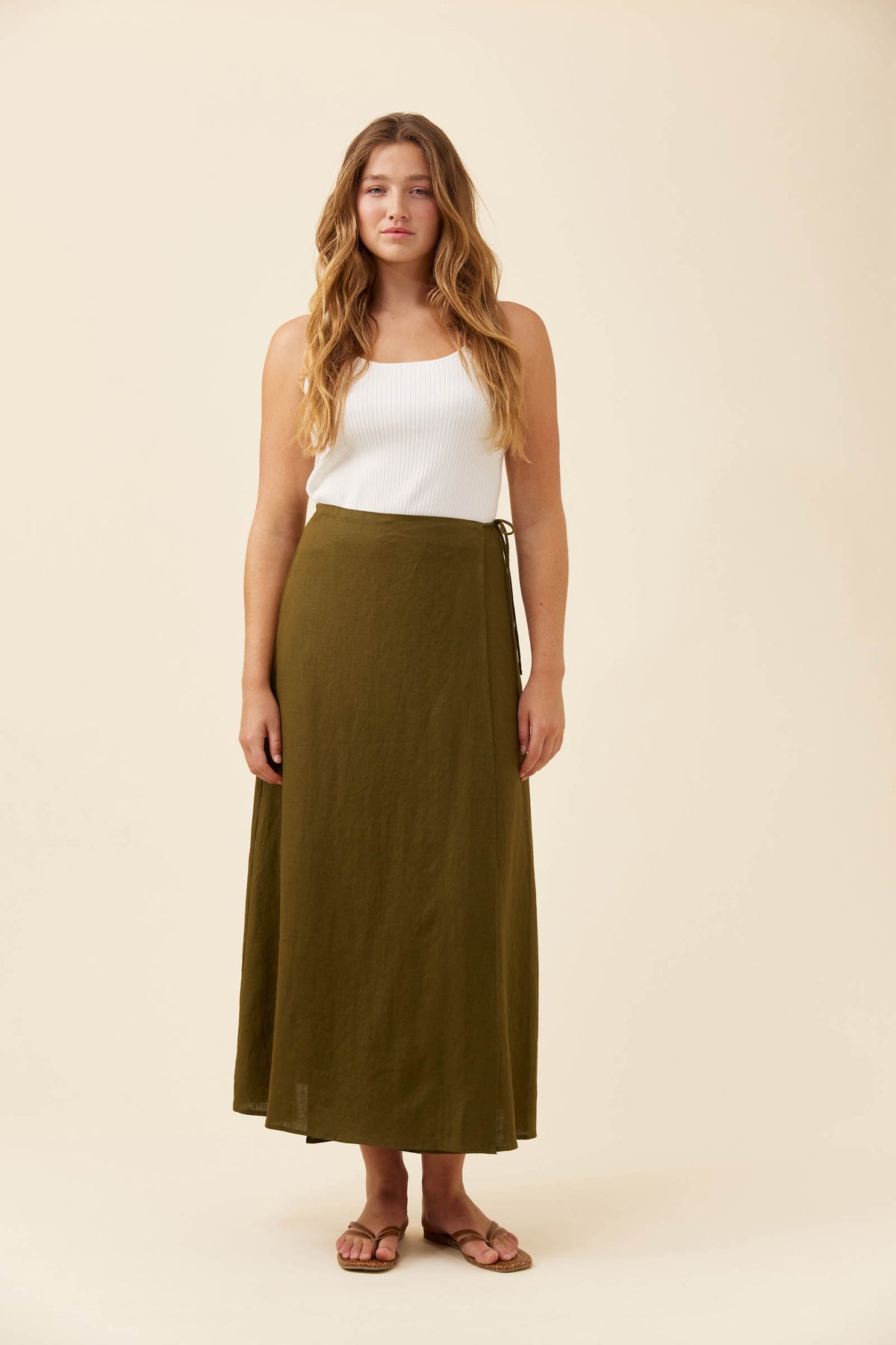 ISLE OF MINE - Anita Wrap Skirt - Olive