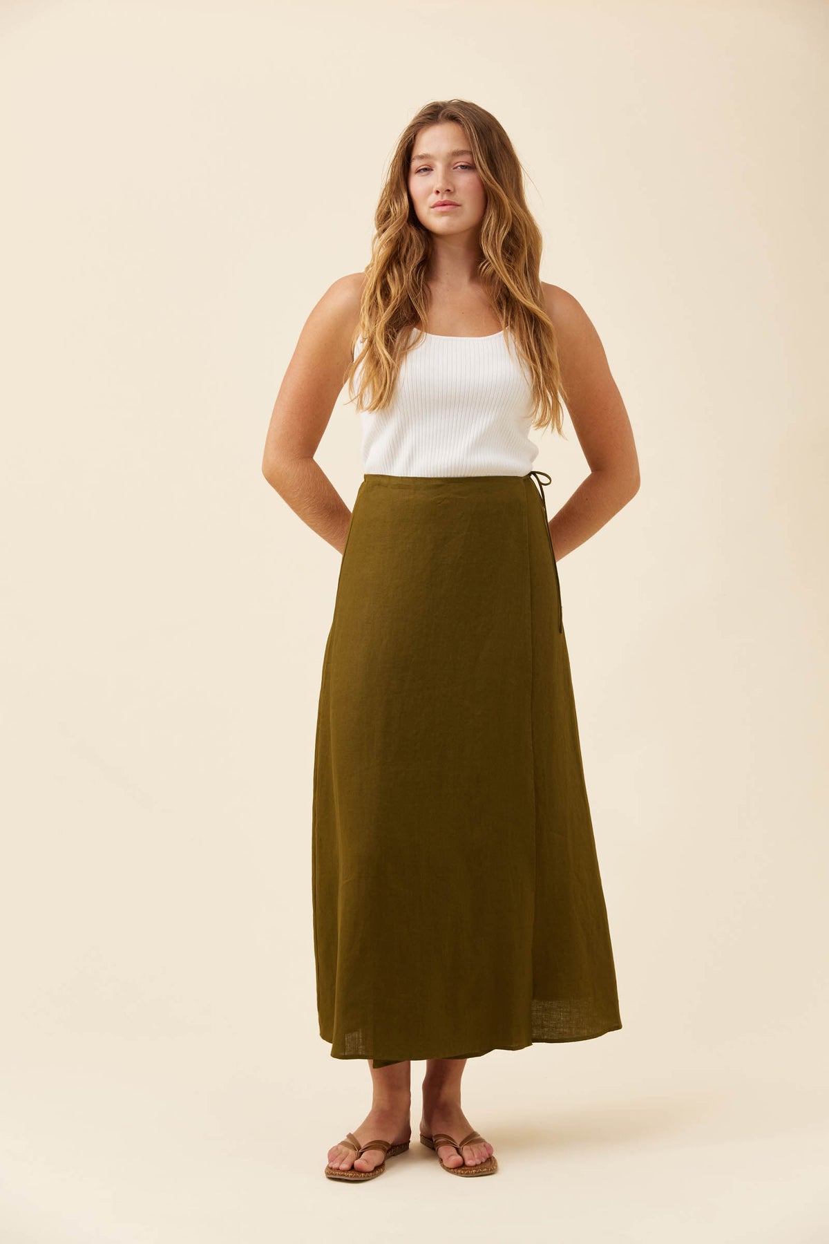 ISLE OF MINE - Anita Wrap Skirt - Olive