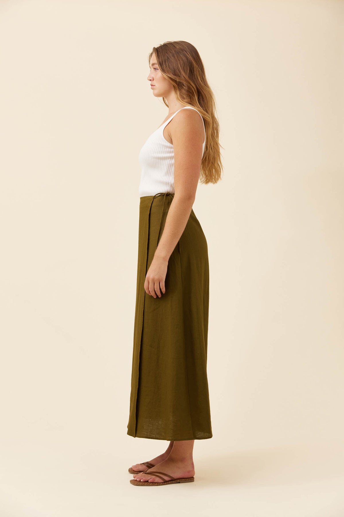 ISLE OF MINE - Anita Wrap Skirt - Olive