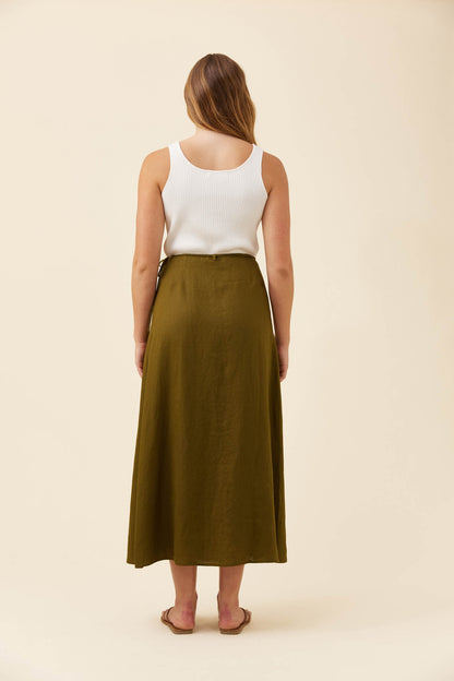 ISLE OF MINE - Anita Wrap Skirt - Olive