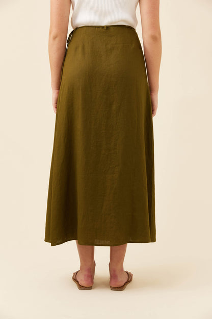 ISLE OF MINE - Anita Wrap Skirt - Olive
