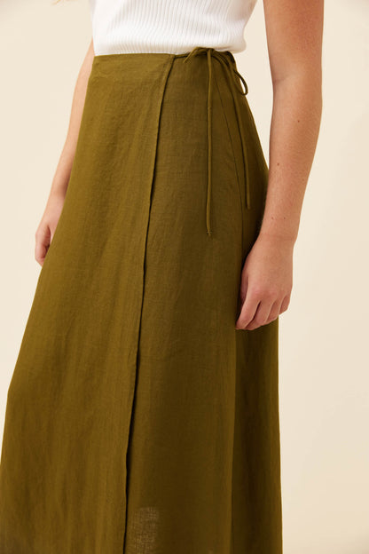 ISLE OF MINE - Anita Wrap Skirt - Olive