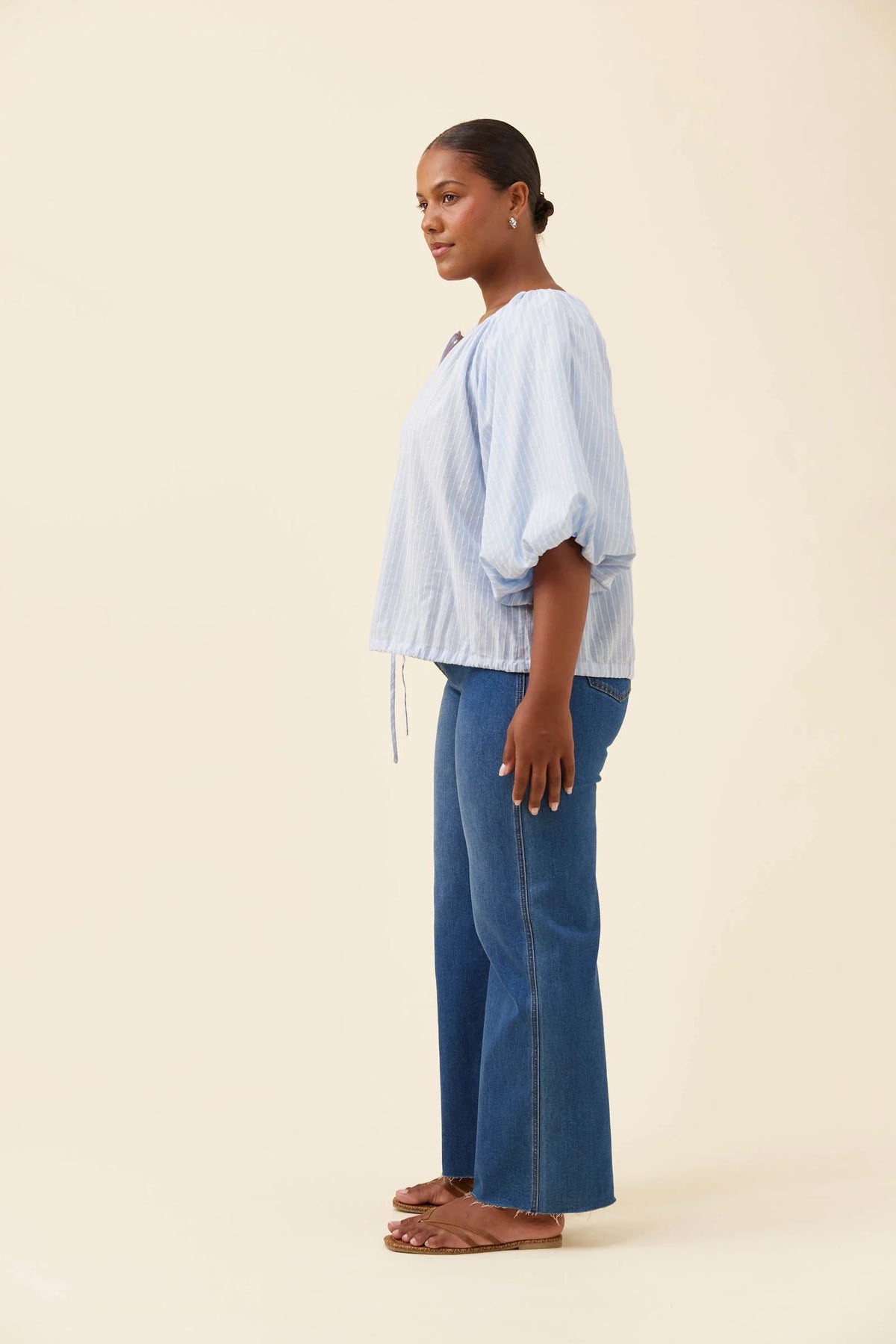 ISLE OF MINE - Lyndell Drawstring Top - Light Blue