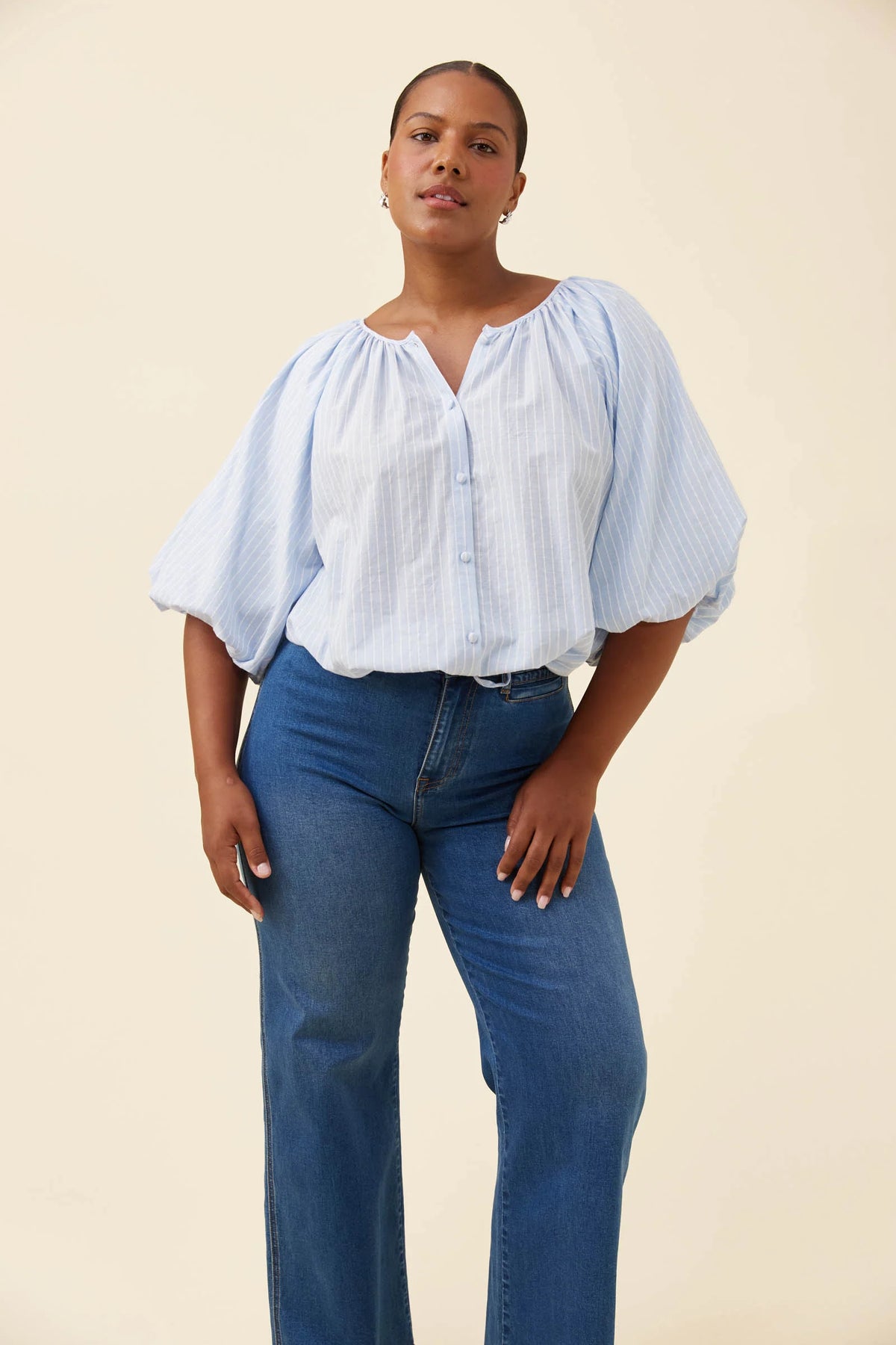 ISLE OF MINE - Lyndell Drawstring Top - Light Blue