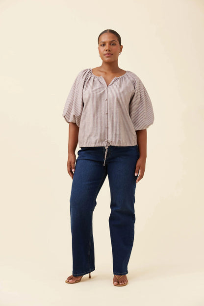 ISLE OF MINE - Lyndell Drawstring Top - Taupe