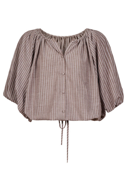 ISLE OF MINE - Lyndell Drawstring Top - Taupe