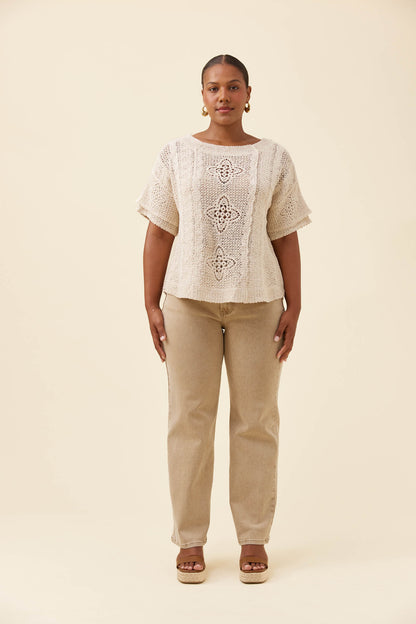 ISLE OF MINE - Maggie Crochet Top - Canvas