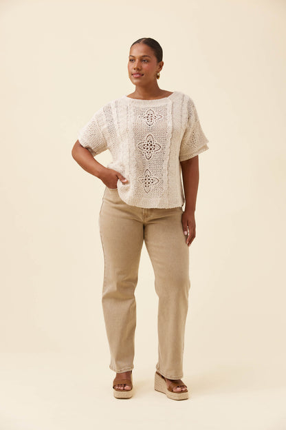 ISLE OF MINE - Maggie Crochet Top - Canvas
