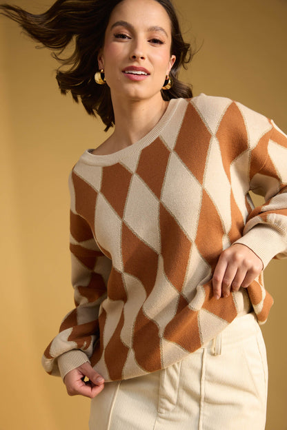 Haven - Casablanca Lurex Jumper - Sand/Dune