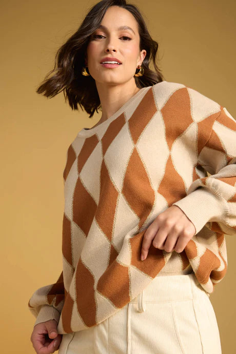 Haven - Casablanca Lurex Jumper - Sand/Dune