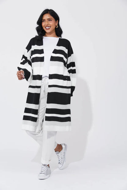 Haven - Yuma Cardigan - White/Kohl