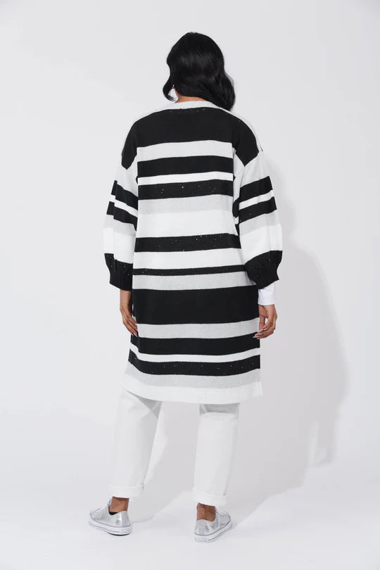 Haven - Yuma Cardigan - White/Kohl