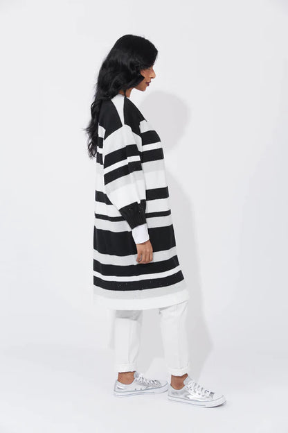 Haven - Yuma Cardigan - White/Kohl