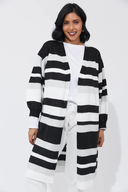 Haven - Yuma Cardigan - White/Kohl