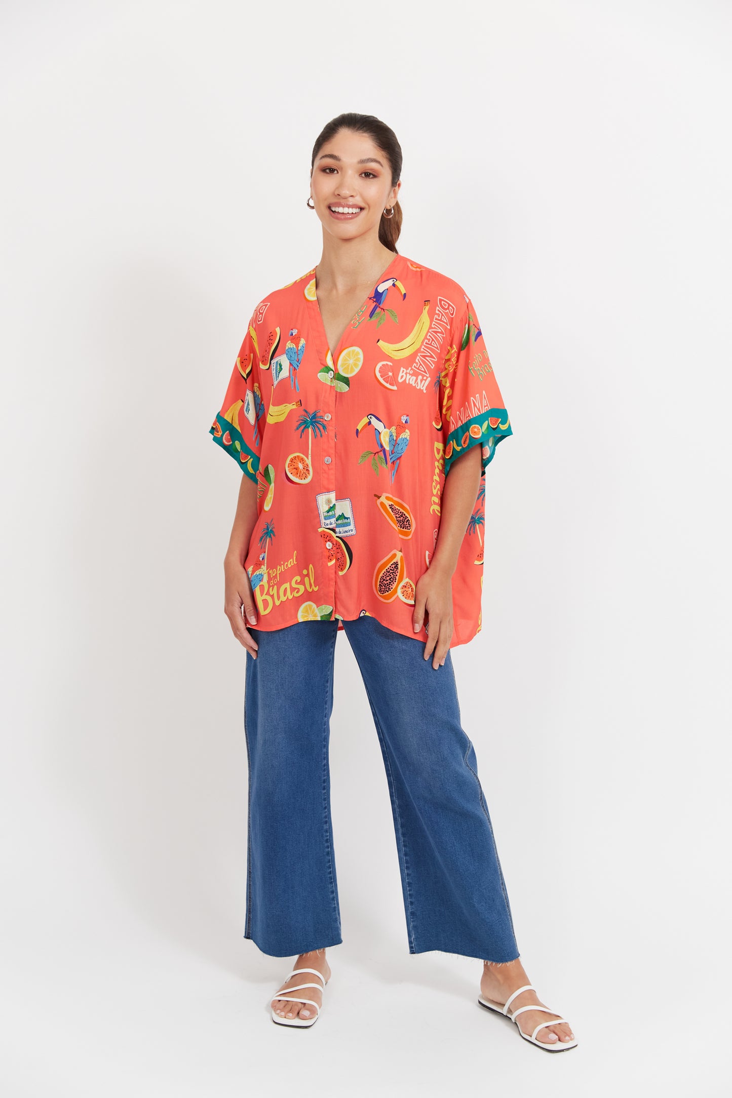 Haven - Cabana Button Top - Brasil Coral