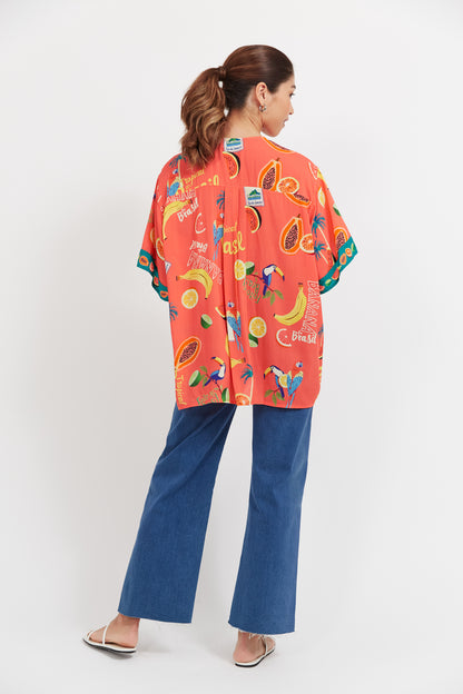 Haven - Cabana Button Top - Brasil Coral