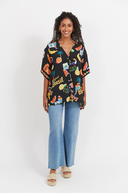 Haven - Cabana Button Top - Brasil Black