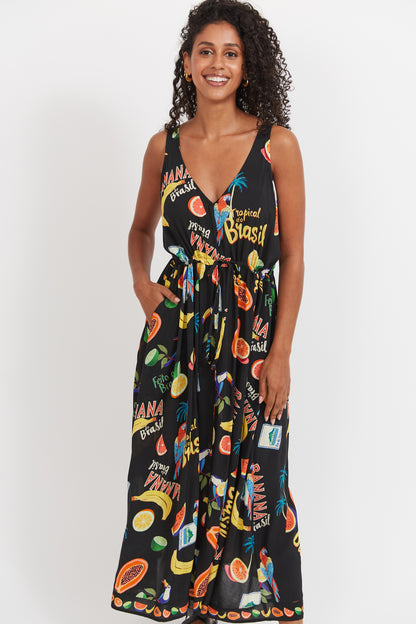 Haven - Cabana Tie Dress - Brasil Black