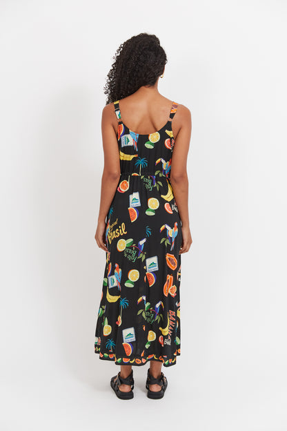 Haven - Cabana Tie Dress - Brasil Black
