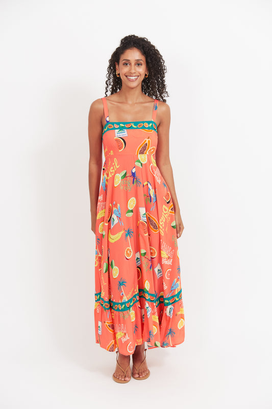 Haven - Cabana Tank Maxi Dress - Brasil Coral