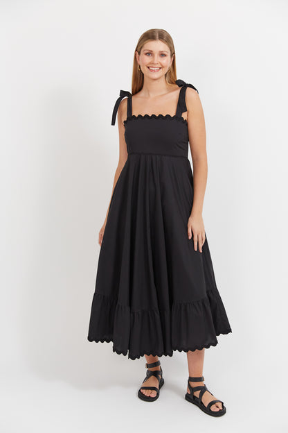 Haven -Brasilia Tie Maxi Dress - Black