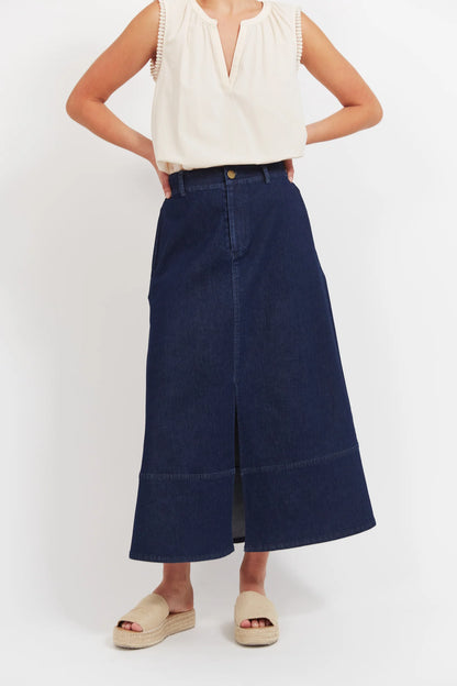 HAVEN - Panama Maxi Skirt - Indigo