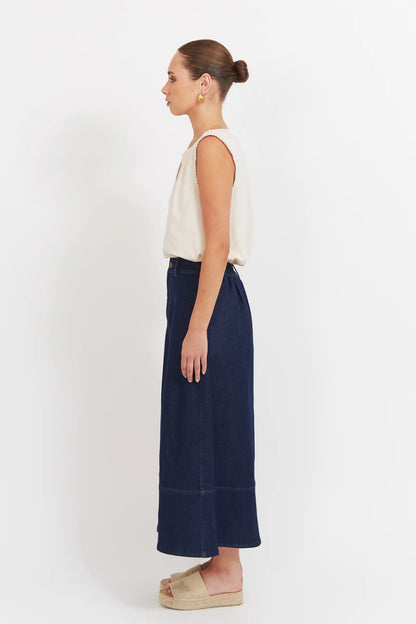 HAVEN - Panama Maxi Skirt - Indigo
