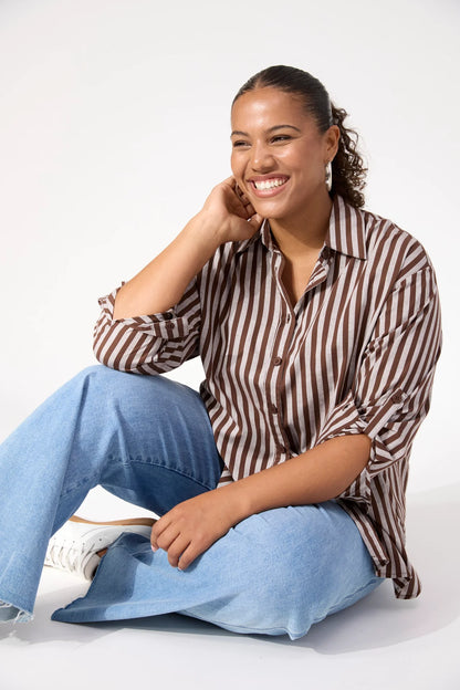 HAVEN - Monterosa Stripe Shirt - Brown