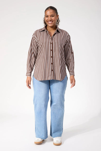 HAVEN - Monterosa Stripe Shirt - Brown