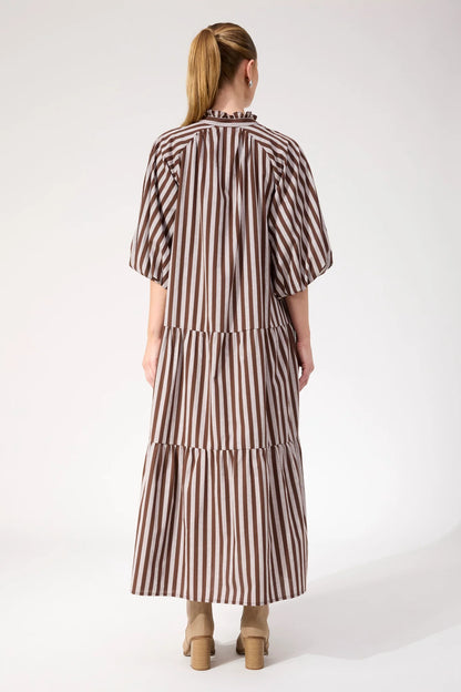 HAVEN - Monterosa Stripe Maxi Dress - Brown