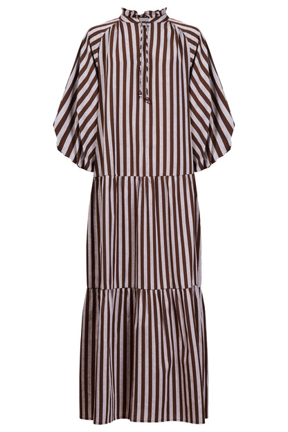 HAVEN - Monterosa Stripe Maxi Dress - Brown