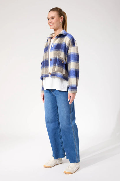 HAVEN - Fargo Cropped Jacket - Blue