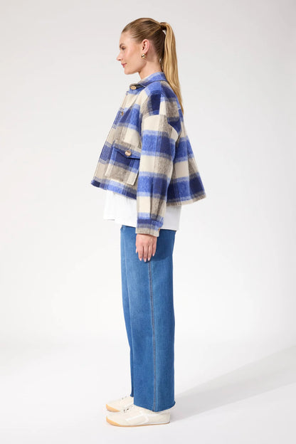 HAVEN - Fargo Cropped Jacket - Blue