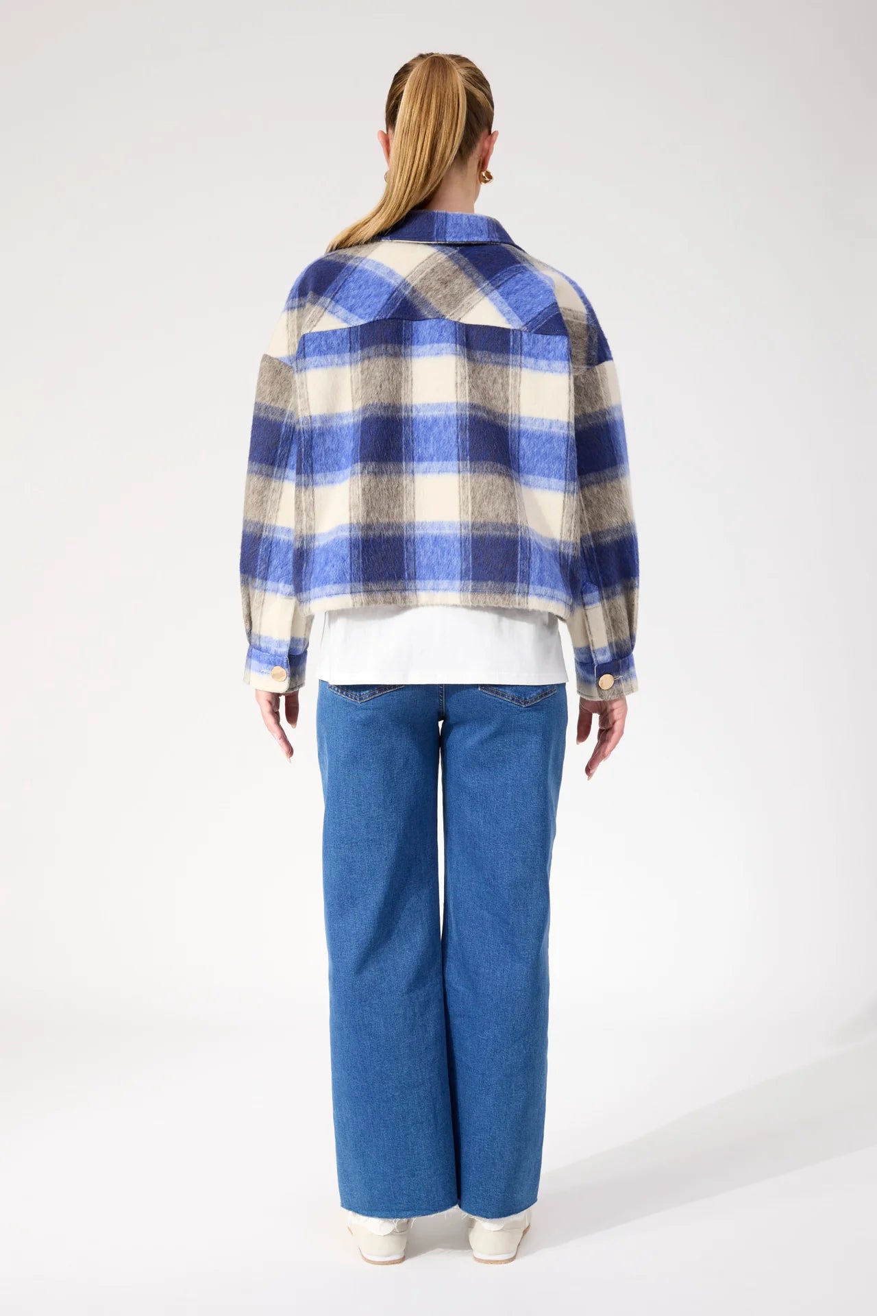 HAVEN - Fargo Cropped Jacket - Blue