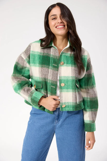 HAVEN - Fargo Cropped Jacket - Green