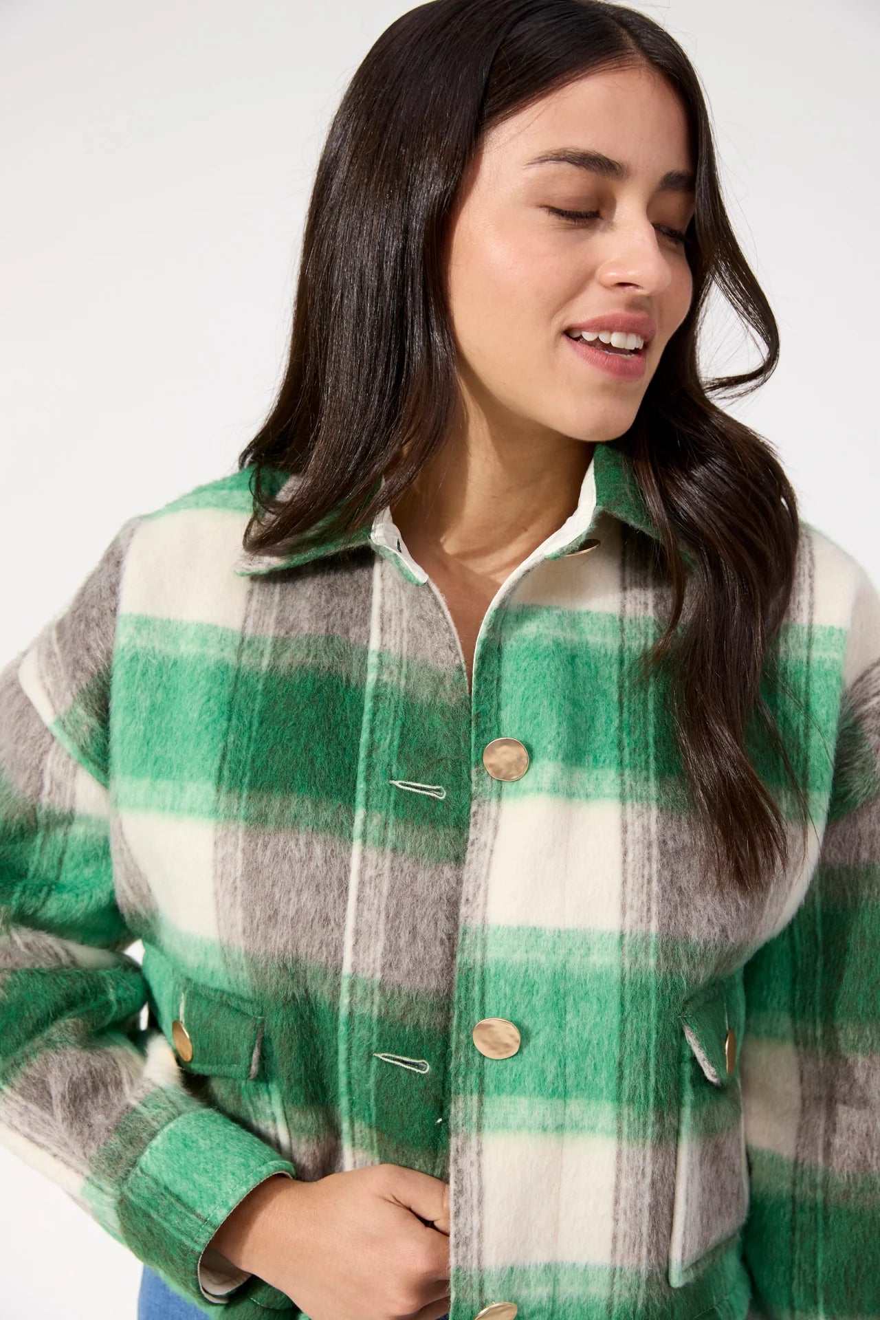 HAVEN - Fargo Cropped Jacket - Green