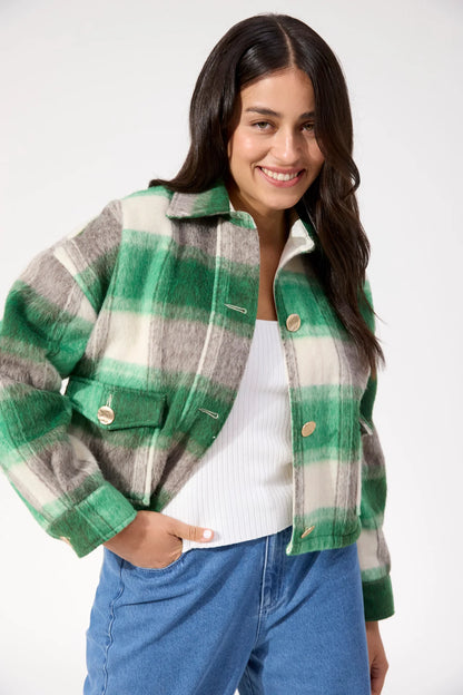 HAVEN - Fargo Cropped Jacket - Green